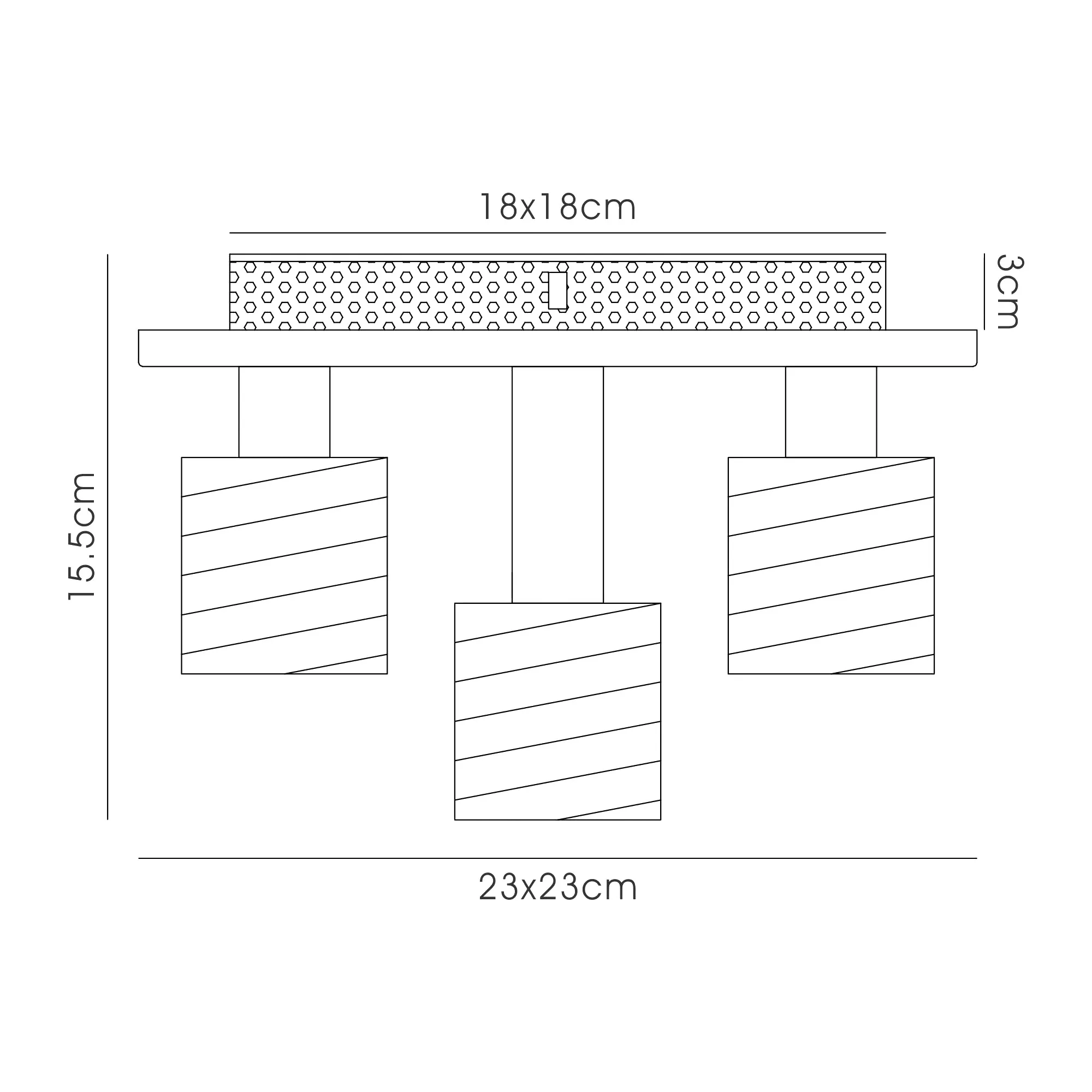 Accor Glass Square Ceiling Flush 5 Light Satin Nickel D0163  Deco Accor